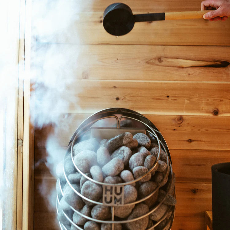 sauna hot rocks and steam